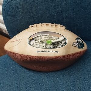 Nfl Philadelphia Eagles 2003 Commemorative Football with Stadium Print